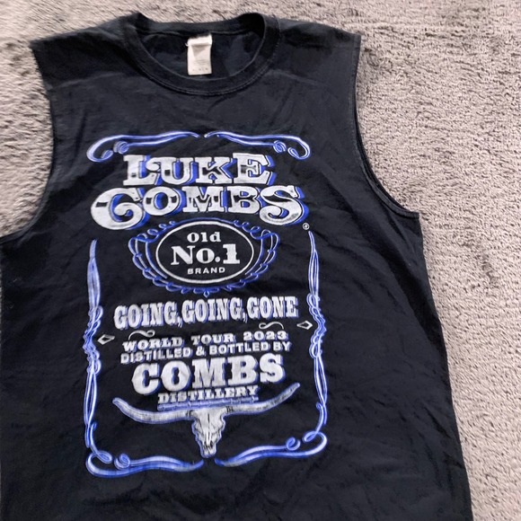 Gildan Other - Luke Combs World Tour 2023 Muscle Tank Top Mens Medium Black Going Going Gone